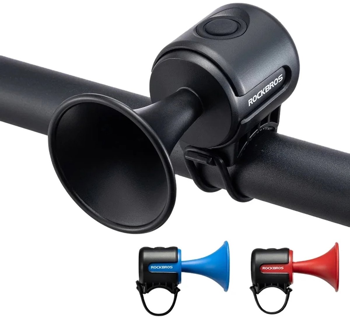 Rockbros Elektrische Fietshoorn - Fietsbellen - Fietstoeter - Zwart - Waterbestendig
