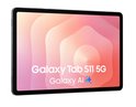 Samsung Galaxy Tab S11 5G met "Galaxy AI" tekst op scherm, op witte achtergrond.