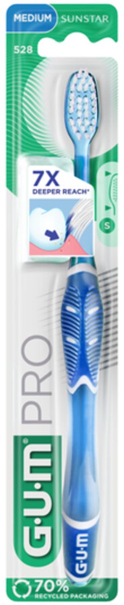 GUM - Tandenborstel Compact Pro Medium - 4 x 1 stuk - Voordeelverpakking