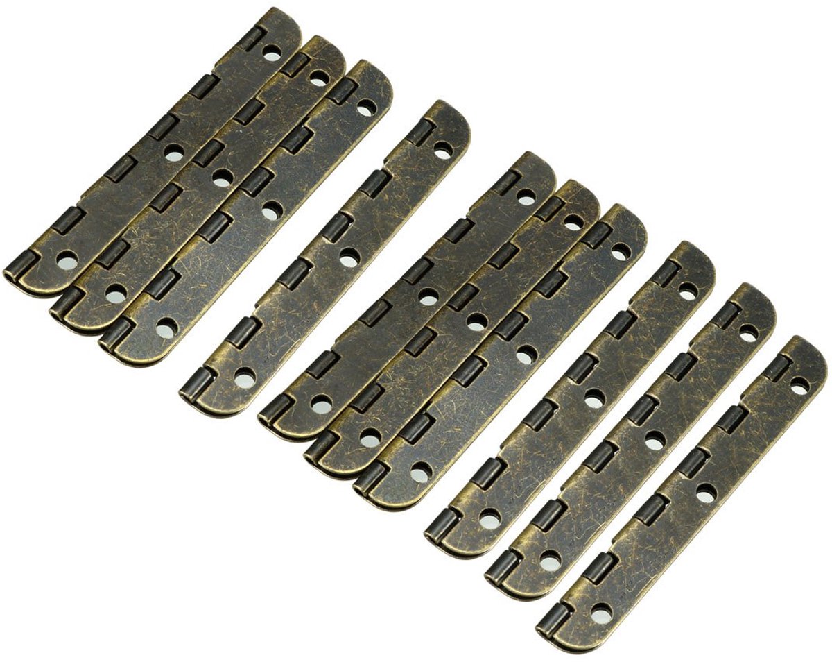 10 Stuks Deur Scharnier - 2,56 Inch - Vintage Koperkleur - Inclusief Schroeven