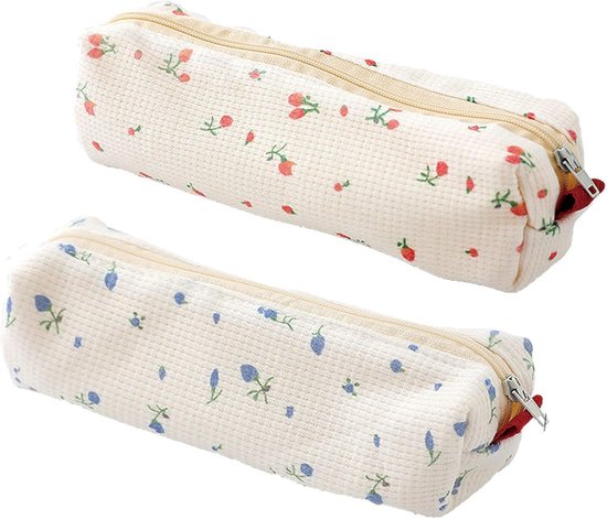 2 Stuks Etui - Pennenetui - Leuke Etui voor Kinderen - Pennenzak - Potloodtas - Pennenzak voor jongens en meisje - Schooletui - Opbergzak - kawaii Pen Pennendoos Tas Houder voor Scholieren - Etui voor kinderen en volwassenen - Terug naar school - Wit
