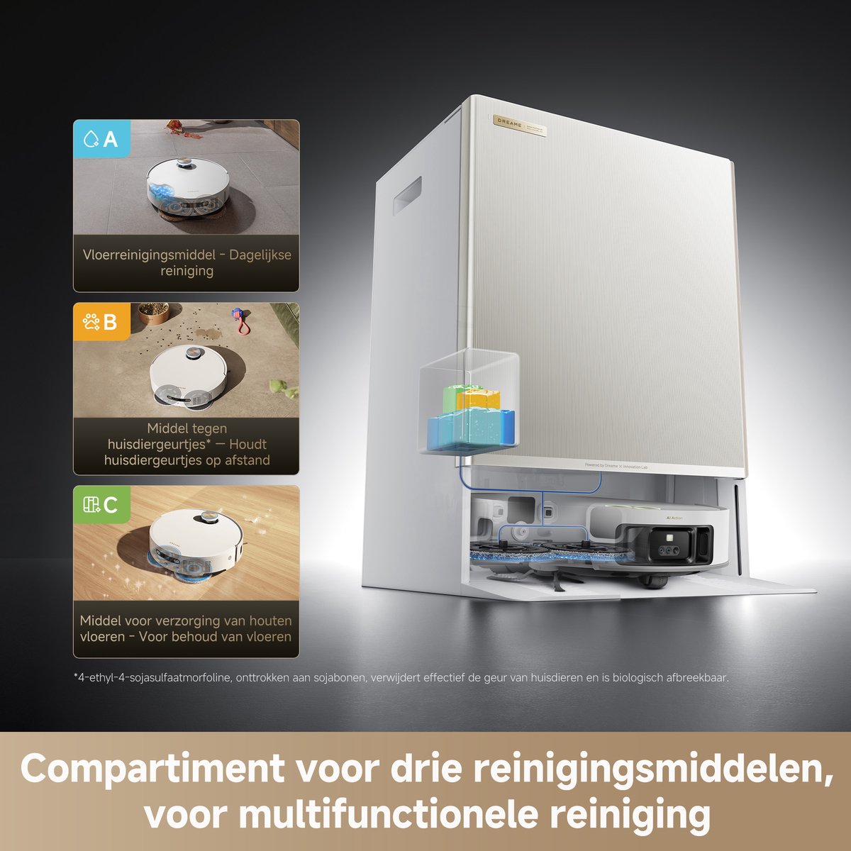 Dreame Matrix10 Ultra White – Robotstofzuiger én dweil met automatische dweilwissel – 30.000 Pa zuigkracht – 100°C zelfreinigend systeem – Voor tapijt, harde vloeren en drempels — afbeelding 7