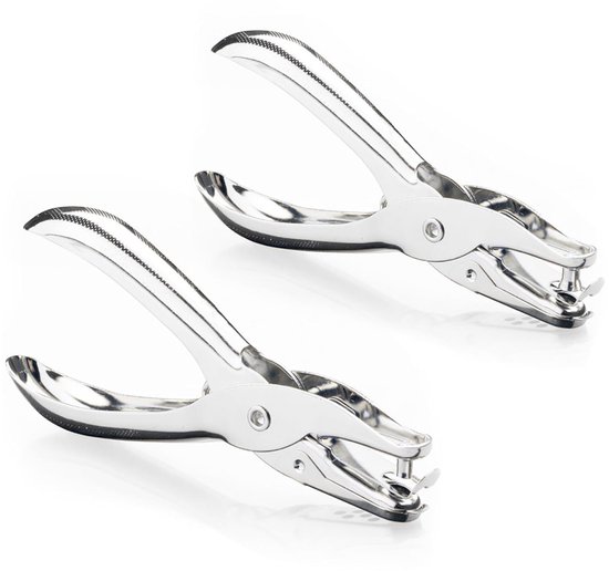 EXCITAT Gatpons - Enkele perforator - Metalen perforator - Geschikt voor papier, foto's, wenskaarten, kaarten - Zilver