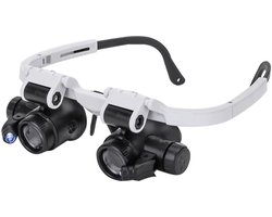 Vivva - LED Vergrootglas - Loupe Bril - Vergrootglas met Verlichting - Glazenset - Handsfree Vergrootglas - GLAZOOM