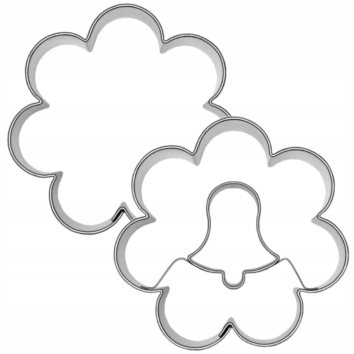 Bloemvormen met Bel - Uitsteekvormpjes 4,5 cm (2 stuks)