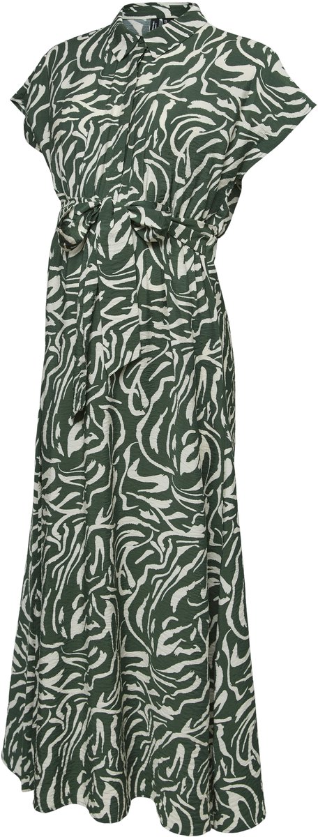 Vero Moda MATERNITY - VMMJOSIE SS LONG TIE DRESS WVN - Dames - Maxi jurken Dark Green