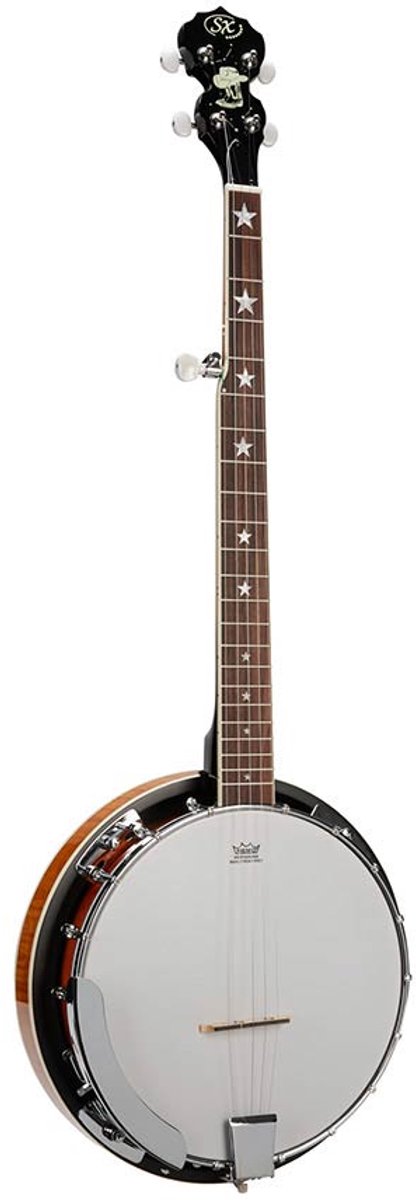 SX BJ455VS 5-Snarige Banjo – Vintage Sunburst, Gloss Finish, Inclusief Gigbag