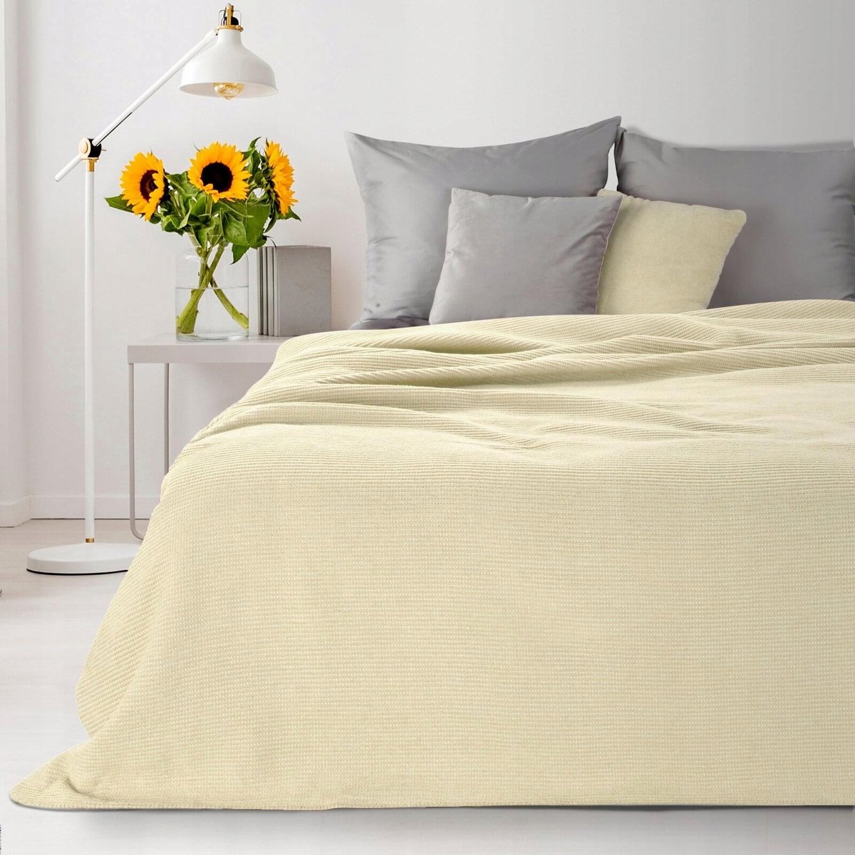 Boho Wafel Plaid - Zachte Katoenmix - 200x220cm - Crème