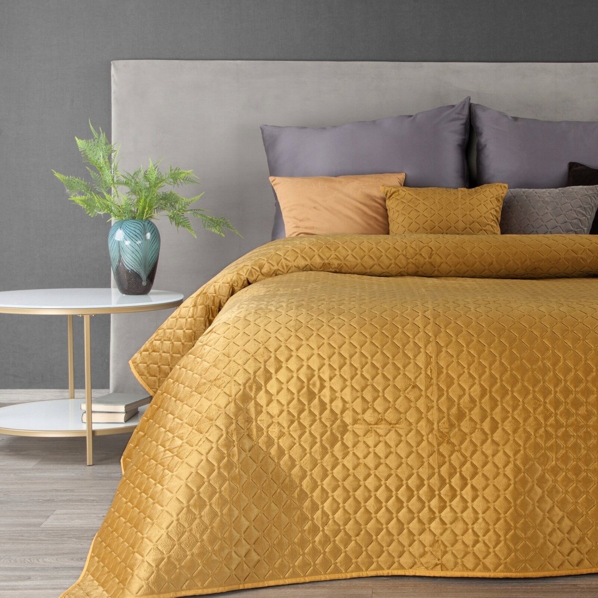 Dimon Miodowa Plaid 220x240cm - Elegante Welur, Pikowana
