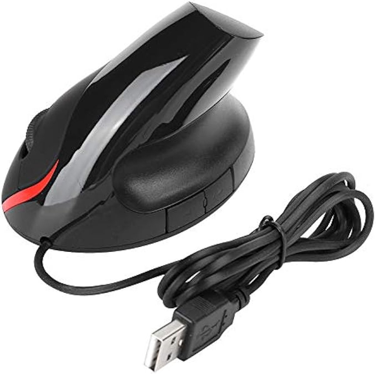 Optische verticale muis, ergonomische digitale bedrade muis met verstelbare kantelhoek, USB bedrade kantoormuis voor laptop/desktop/pc/Macbook - zwart