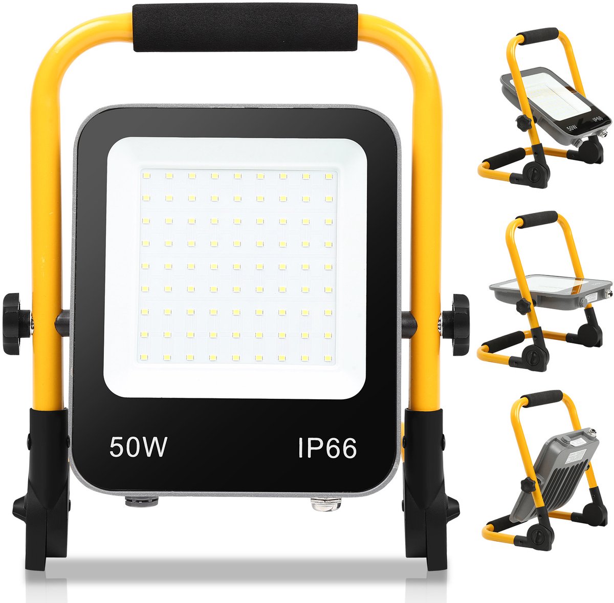 LED Schijnwerper met Statief – 50W – Koud Wit 6000K – Buitenlamp voor Garage, Tuin en Terr