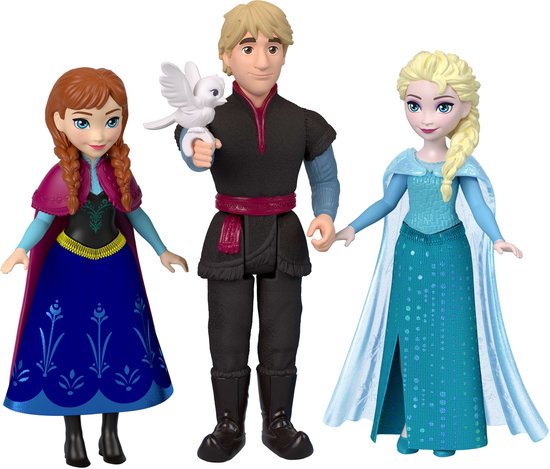 Disney Frozen Anna en Elsa Personageset - met 4 kleine poppen en 4 accessoires — afbeelding 4