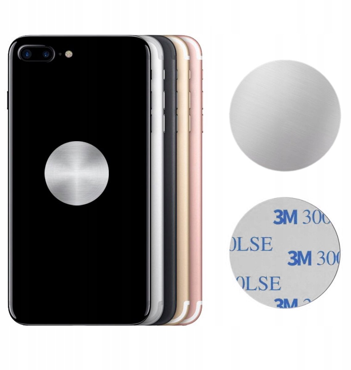 Universele Magnetische Telefoonhouder Plaat 30mm Zilver 3M Tape