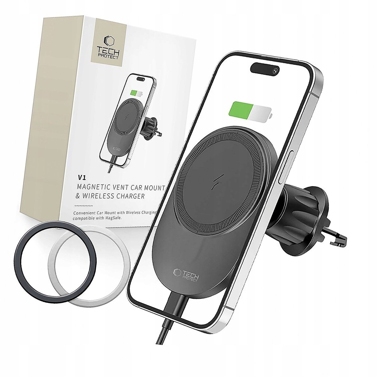 Auto Telefoonhouder MagSafe 15W Inductielader - Zwart