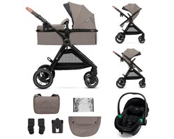 Kinderkraft ESME PRO 3-in-1 Kinderwagen – Beigekleurige multifunctionele combi met reiswieg, wandelwagen en autostoel - Beige