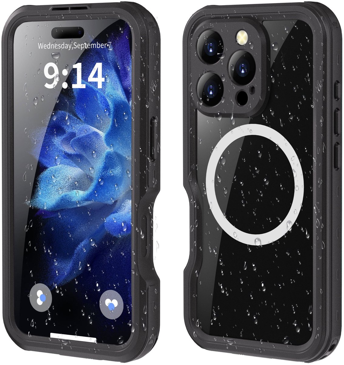 Turtle Shift Volledig waterdicht en stofdicht hoesje geschikt voor iPhone 16 Pro Max - Magnetische ring