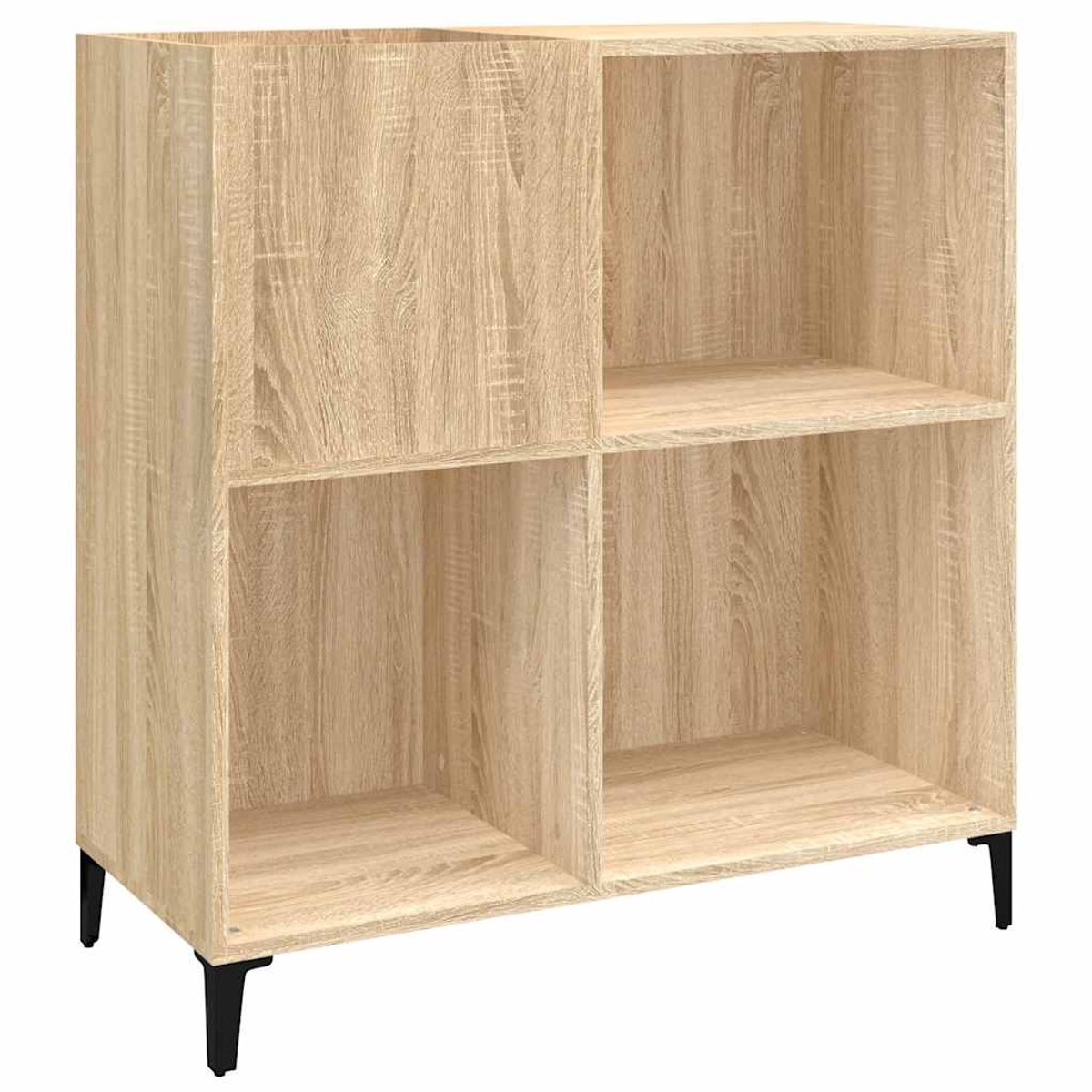Platenspeler Meubel - LP-kast - Platenspelerkast - Draaitafelstandaard - Platenspelerstandaard - Vintage Displayplank - Sonoma Eiken