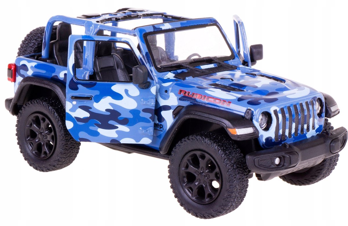 Kinsmart Jeep Wrangler 2018 modelauto 1:32 blauw