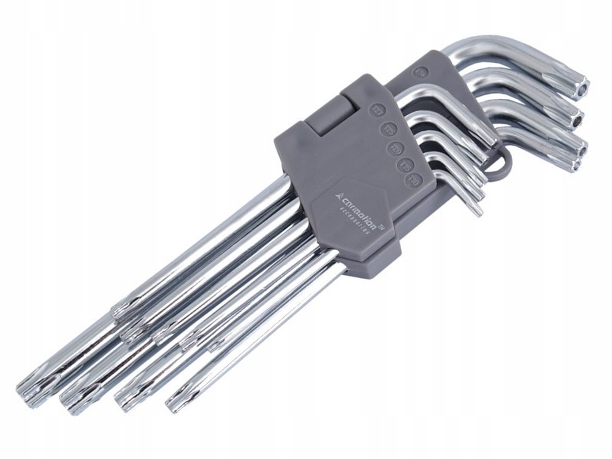 9-delige Torx inbussleutelset 180mm, T10-T50