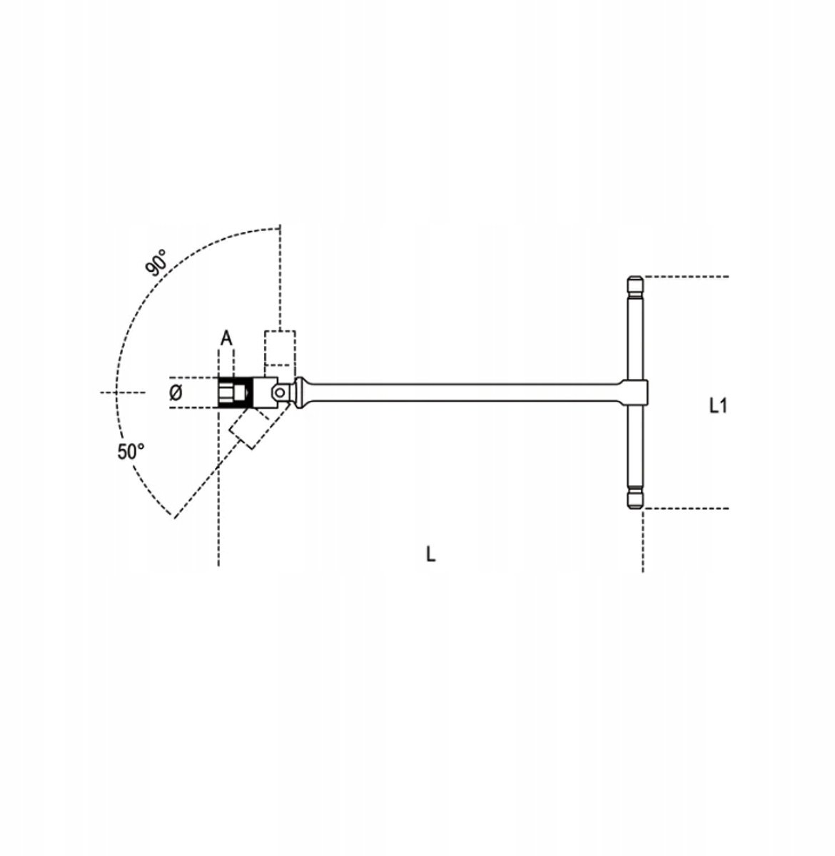 Beta Torx Dopslagsleutel met Cardan E6 - 392mm
