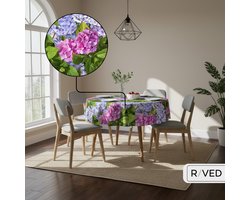 Raved Tafelzeil Ø 160 cm - Bloemen Hortensia - PVC - Afwasbaar - Rond