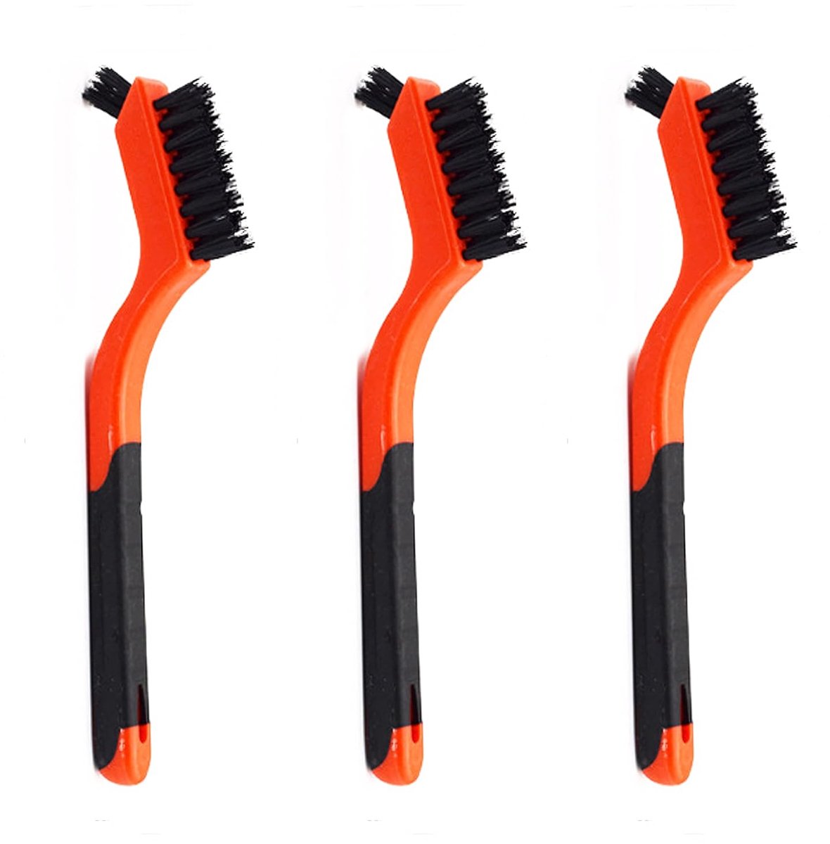 Set van 3 nylon reinigingsborstels en kleine staalborstels voor het reinigen van roest in gaten
