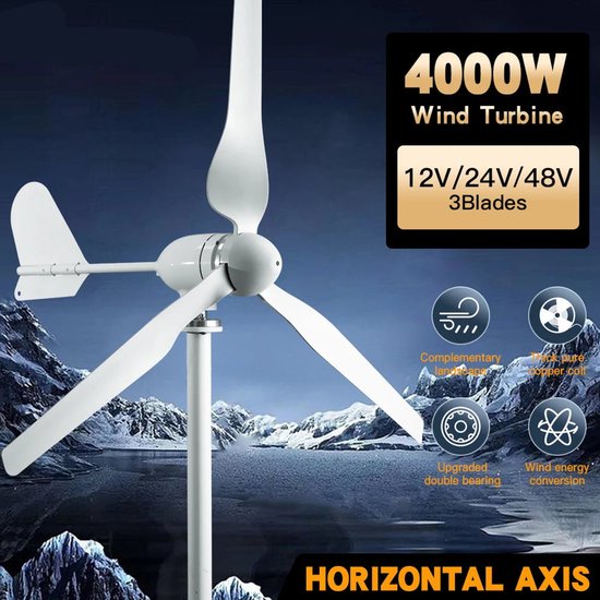 Pour EcoFlow Kit éolienne VEVOR 500W 12V - Générateur éolien 3 Pales Avec Contrôleur MPPT - Parfait Pour Autonomie énergétique Alimentation 12 V