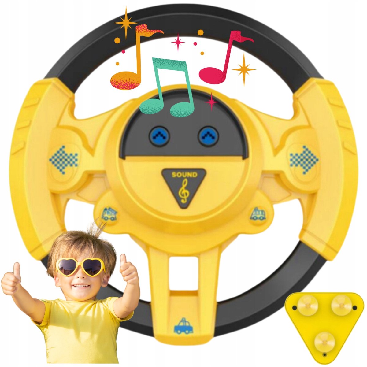 Interactieve Race Stuur voor Kinderen met Geluid en Zuignap