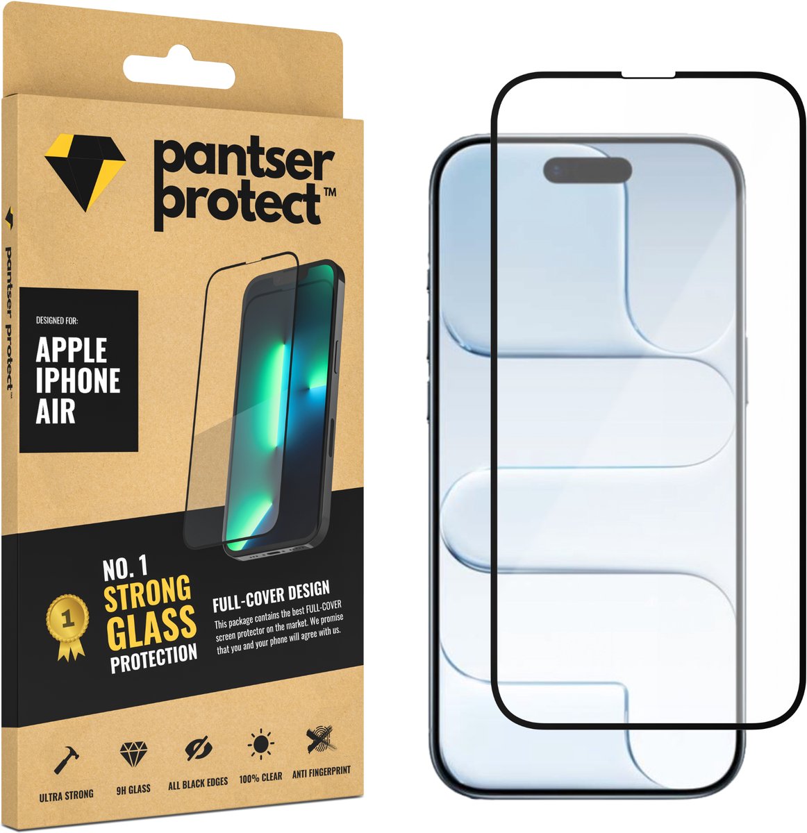 Pantser Protect™ Glass Screenprotector Geschikt voor Apple IPhone 17 Air- Case Friendly - Premium Pantserglas - Glazen Screen Protector