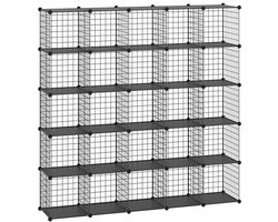 Wire Cube Storage Organizer - Multifunctionele Opbergoplossing voor Boek, Speelgoed, Craft en Planten - Vrij Combineerbaar, Zwart