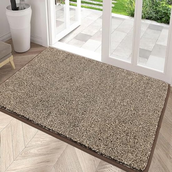 GIBZ Moderne deurmat, super absorberende, zachte vloermat, machinewasbaar, voor ingang, terras, hal, tuin, binnen en buiten, stijl 80 x 120 cm GIBZ Moderne deurmat, super absorberende, zachte vloermat, machinewasbaar, voor ingang, terras, hal, tuin, binnen en buiten, stijl 80 x 120 cm