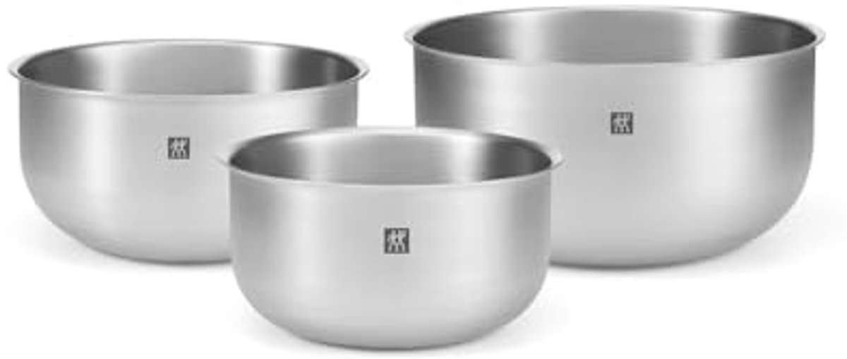 Set van 3 Roestvrijstalen Mengkommen 17/21/25 cm - Ideaal voor Koken en Bakken
