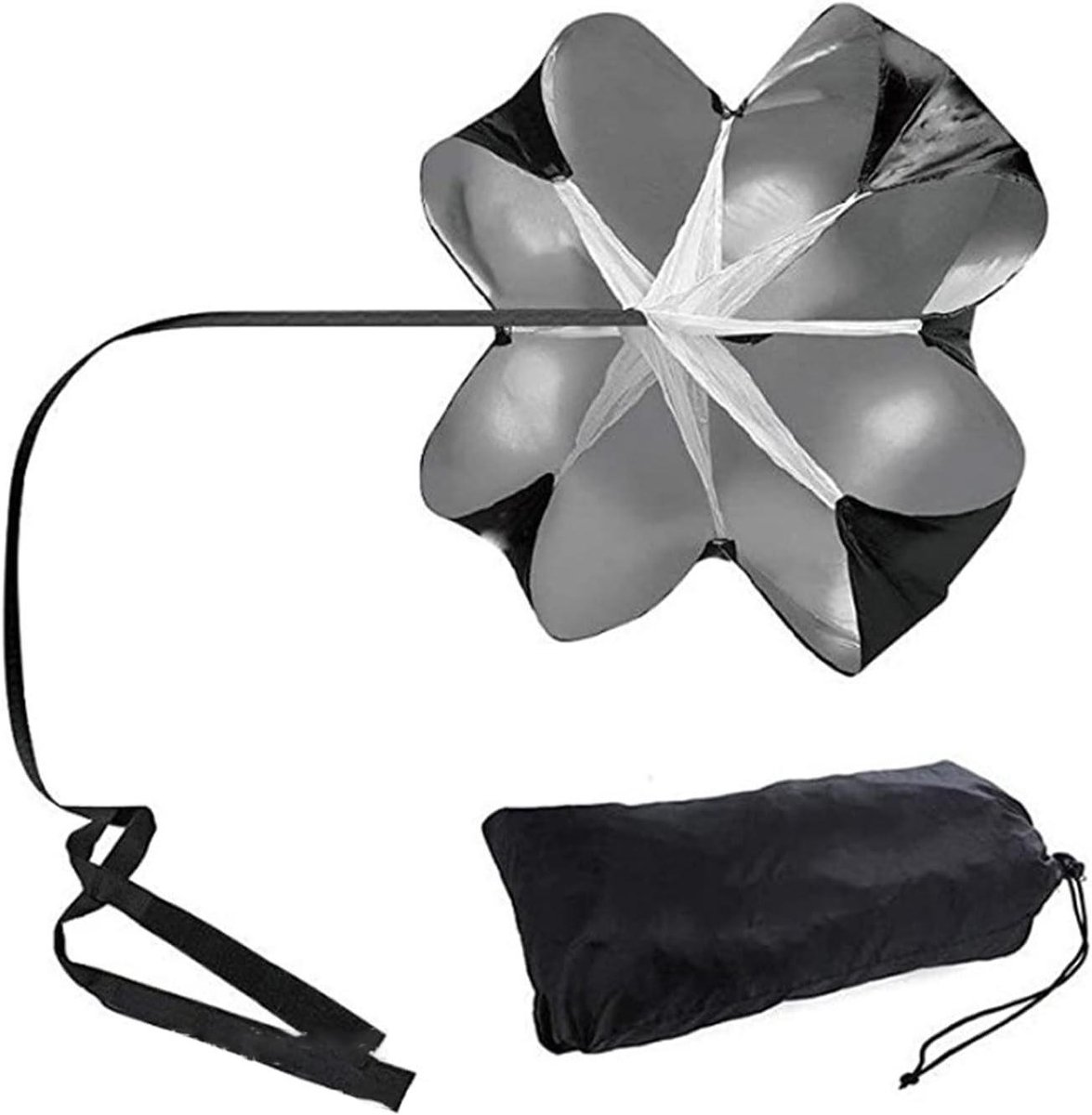 Plus - Snelheidsweerstandsparachute 57 Inch voor Speed Training - Weerstand Parachute met Trekkoord Zak - Oefeningen en Fitness