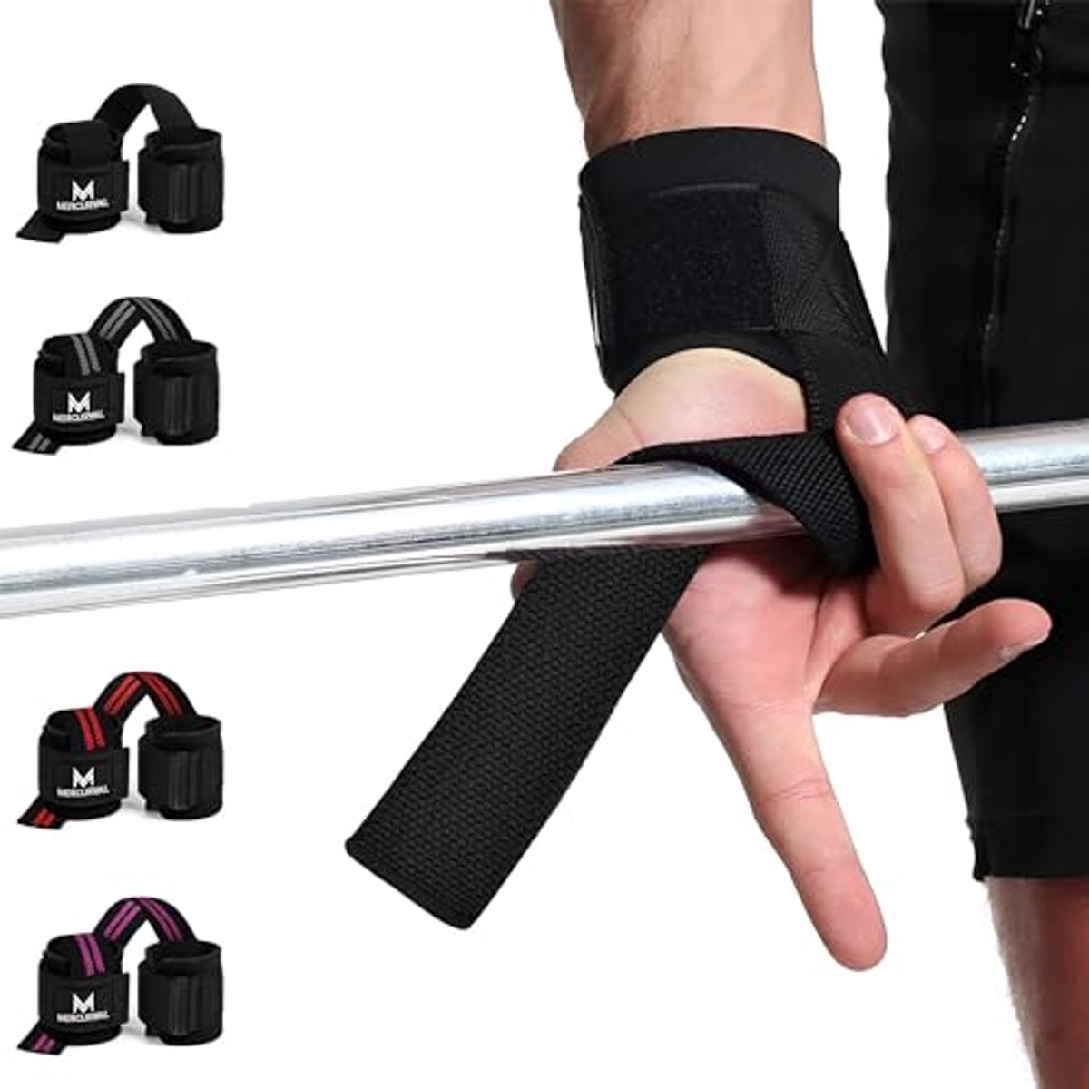 Verstelbare Gewichtheffen Straps met Polsbandages voor Powerlifting en Deadlifting