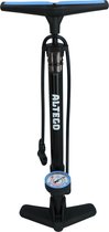 Altego Fietspomp + Manometer - 11 BAR/160 PSI - Vloerpomp met Pompslang 75cm - Voor Dunlop, Presta en Schrader ventielen - Meerdere verloopnippels