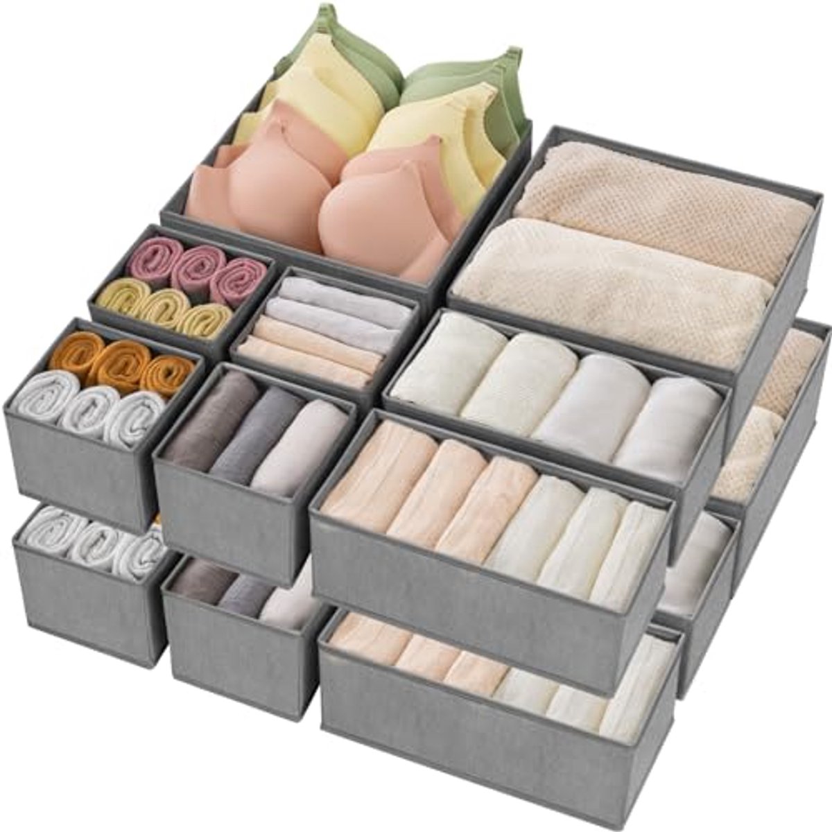 Lade Organizer 16 Pack voor Kleding, Sokken en Accessoires - Opvouwbare Ladeverdelers