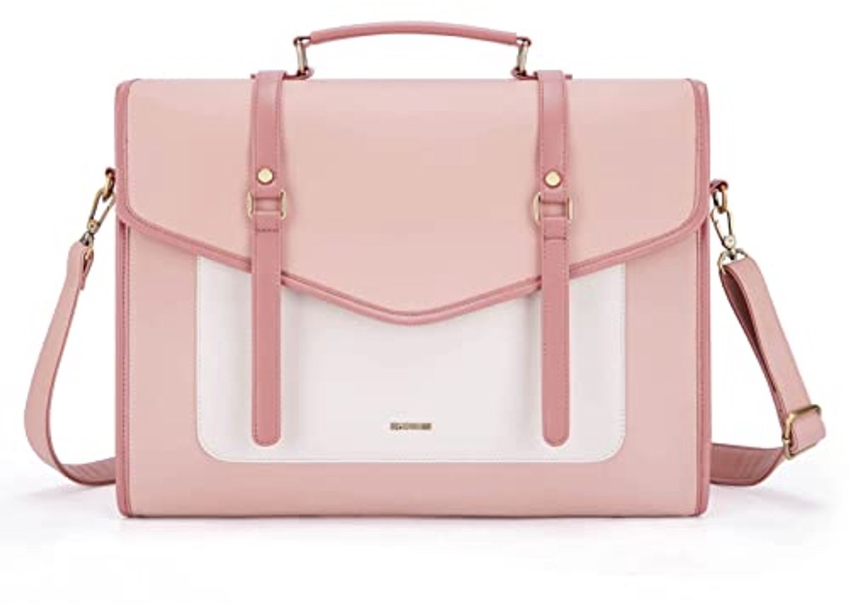 Dames Laptophandtas 15,6 inch - PU-leer, Grote Schoudertas, Zwart