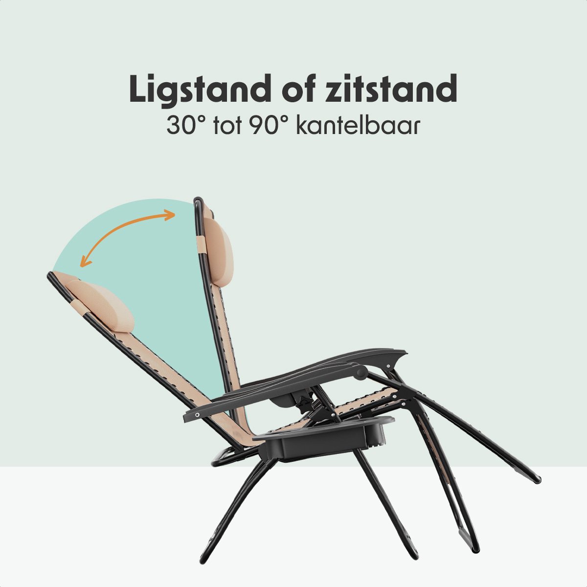 LifeGoods Opvouwbare Tuinstoelen - 2 Stuks - Beige thumbnail 4