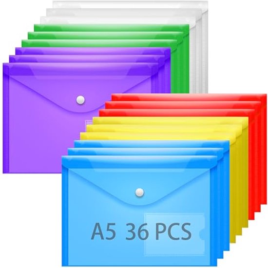 Plastic Portefeuilles A4 Zip Portefeuilles - 12 STKS Plastic Mappen Zip Lock Zakken A4 Zip Map Document Portemonnee Rits File Zakken voor Huishoudelijke Bills, Ontvangsten, Belangrijk