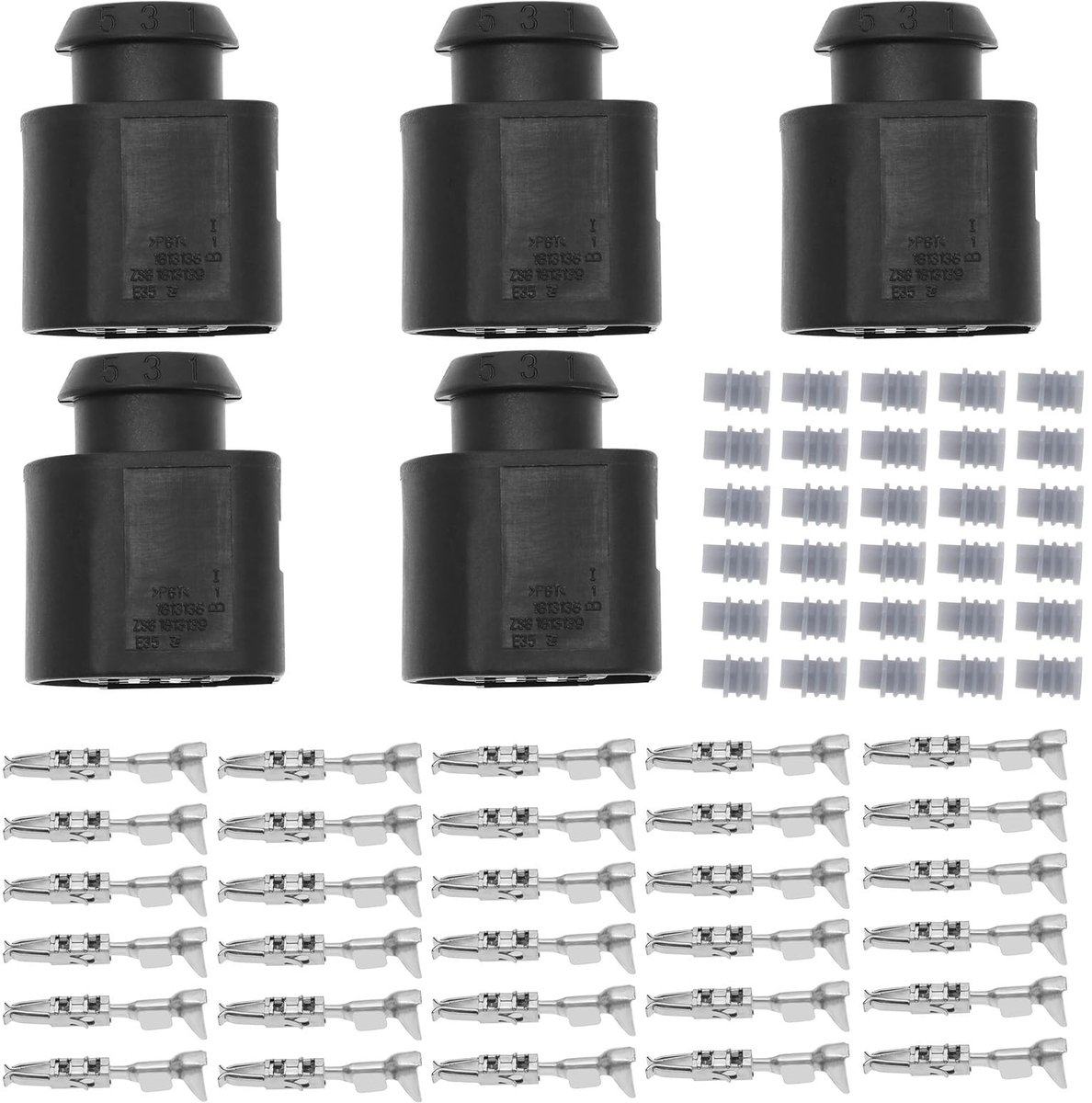 5 STKS 6 Pin Auto Sensor Vrouwelijke Connector Socket Reparatie Kit 1J0973713 met Terminals en Afdichting Plugs voor Automotive Sensor Toepassingen