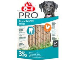 5x 8in1 Delights Pro Dental Twist Sticks Kip 35 stuks