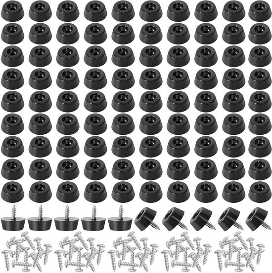 sourcing map 30 stuks ronde rubberen voetjes roestvrij stalen schroeven en sluitring antislip 16 mm breedte x 10 mm hoogte voor meubelelektronica