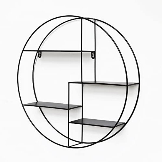 Muurplank Rond Ronde metalen wandplank met 4 planken - 50 x 10 cm | bol