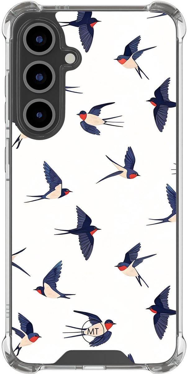Hoesje (shockproof) geschikt voor Samsung Galaxy S25 FE - Birdies - Extra sterke case - TPU/polycarbonaat - - Multi, Transparant