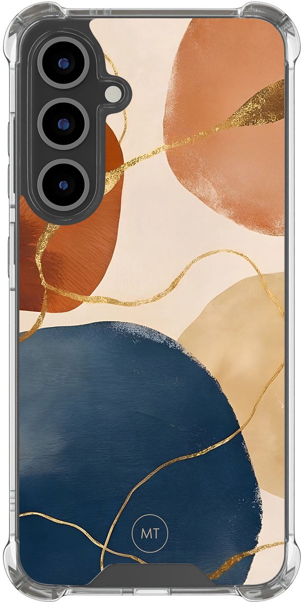 Hoesje (shockproof) geschikt voor Samsung Galaxy S25 FE - Abstract harmony - Extra sterke case - TPU/polycarbonaat - - Multi, Transparant