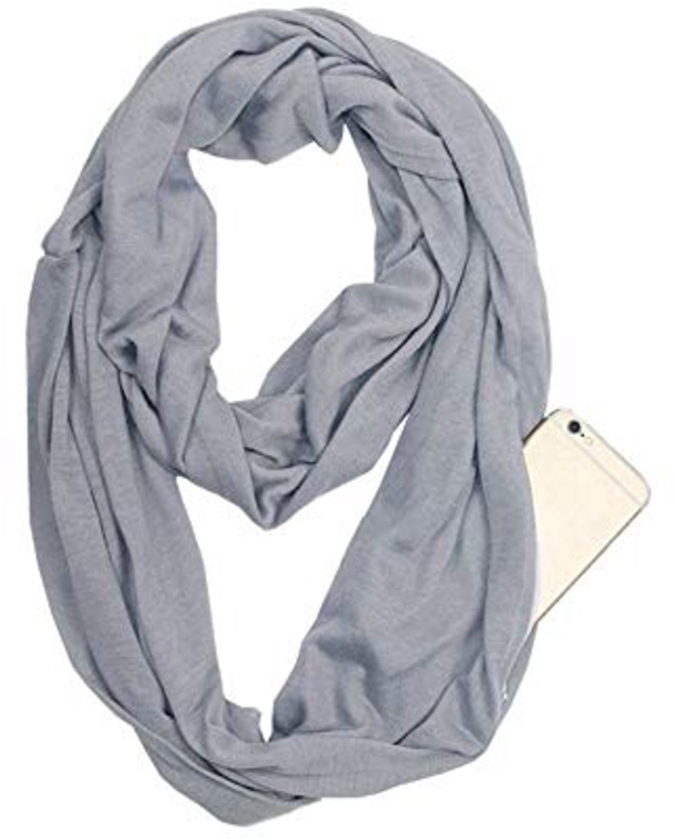 Infinity Scarf met Verborgen Ritscompartiment voor Vrouwen en Meisjes - Lichtgewicht Reis Sjaal