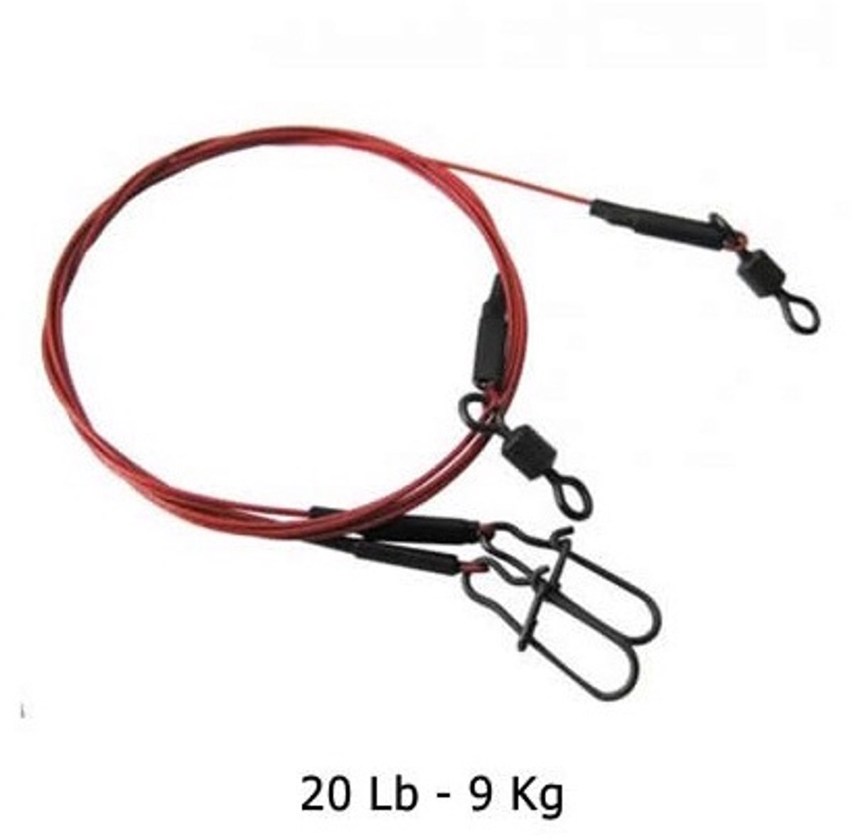 Predox Bloodwire Leader 9 kg - rood nylon gecoate stalen onderlijn voor roofvissen 40CM