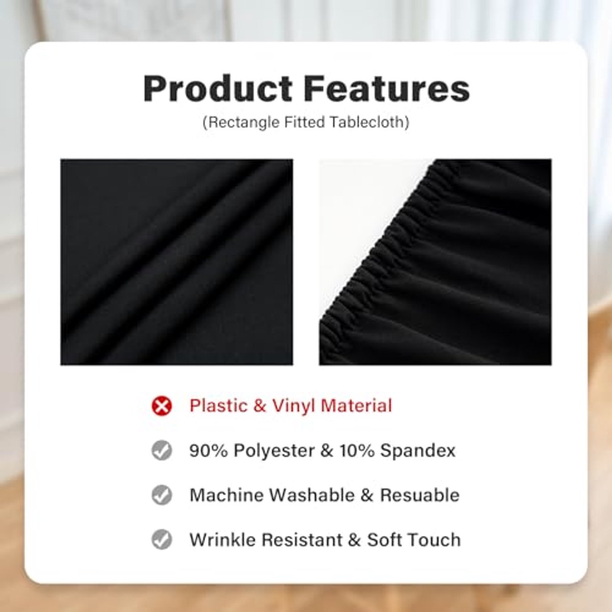 Elastisch rechthoekig tafelkleed 51 x 76 cm stretch spandex voor diverse gelegenheden