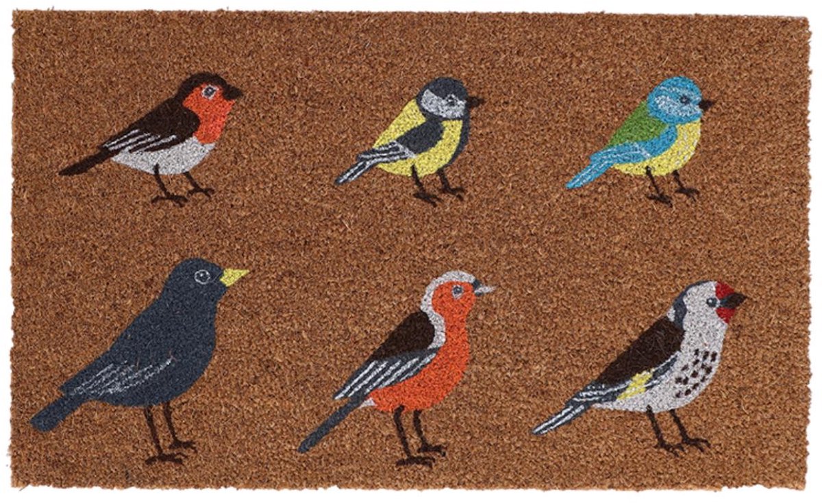 Esschert Design Deurmat kokos vogels L