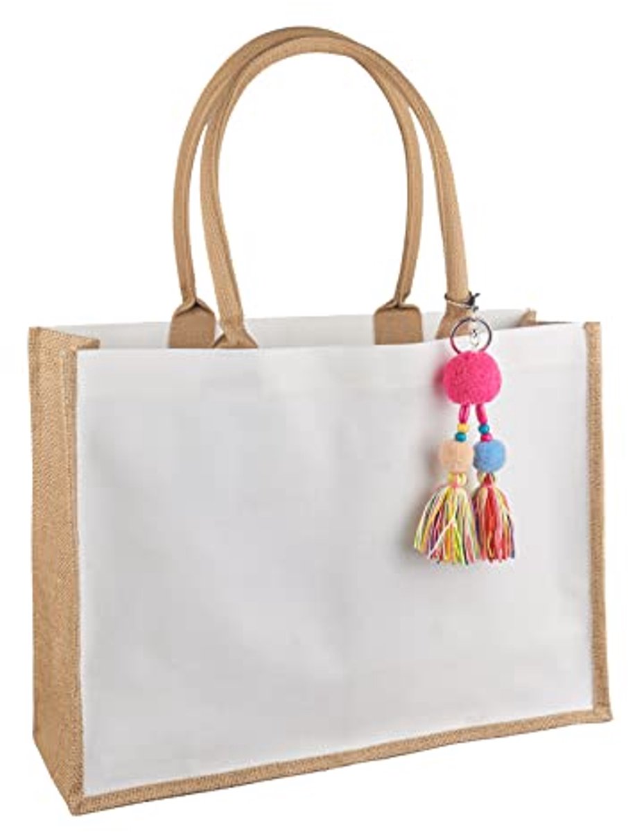 Dames Jute Shopper Grote Draagtas Waterdicht voor Strand en Boodschappen
